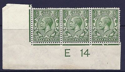 N14(8) ½d Yellow Green Control E 14 imperf UNMOUNTED MINT - faults