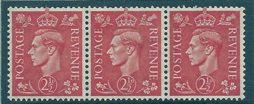 SG Q15ba 2½d Pale Scarlet GVI variety 'Damaged S' Flaw UNMOUNTED MINT