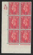 1d Pale scarlet K42 76 Dot perf 5(E/I) UNMOUNTED MINT