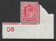 Sg 219 M5(1) 1d Scarlet Control D5 single UNMOUNTED MINT MNH