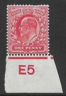 Sg 219 M5(1) 1d Scarlet Control E5 single UNMOUNTED MINT