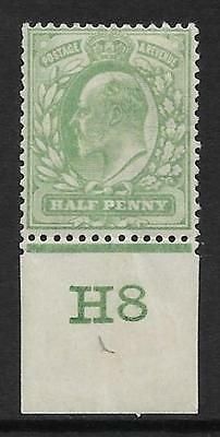 Sg 218 ½d Yellowish-Green Control H8 imperf De La Rue Lightly MOUNTED MINT