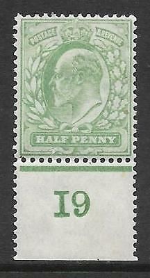 Sg 218 ½d Yellowish-Green Worn plate Control I9 perf De La Rue MOUNTED MINT MM