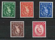 Wilding Tudor Watermark Inverted Full set 5 UNMOUNTED MINT