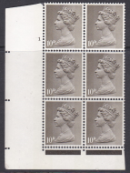 Pre-decimal Machin 10d PVA 2B Head C Perf F(L) Cylinder 1 No dot - MNH