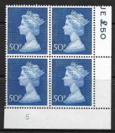 1970 50p Decimal Machin Cylinder 5 UNMOUNTED MINT