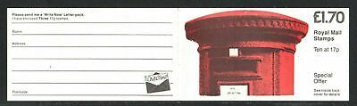 FT5aa 1986 Red Letter Box - Folded Booklet -Cylinder B21 - corrected rate