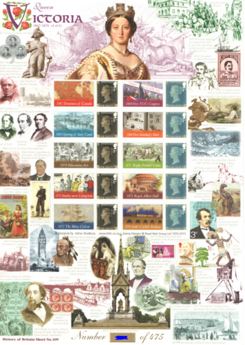 BC-458 2015 History of Britain 109 Queen Victoria no.50 sheet U M