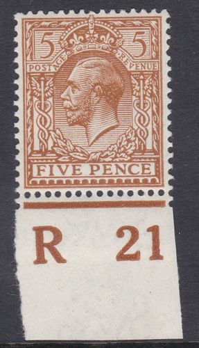 N25(-) 5d Deep Brigh reddish brown R21 imperf Wmk type II(2) mounted mint