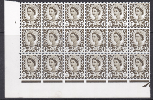 Sg XW8cd 4d Wales 1CB Cyl 2 No Dot perf A(E I) UNMOUNTED MINT