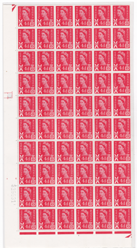 Sg XS14 4d Scotland No wmk 1CB Cyl 4 No Dot perf A(E I) 1 4 Sheet UNMOUNTED MINT