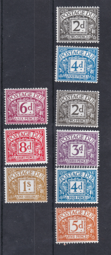 Sg D69- D76 No Wmk including PVA+GA Full set of Postage Dues UNMOUNTED MINT MNH