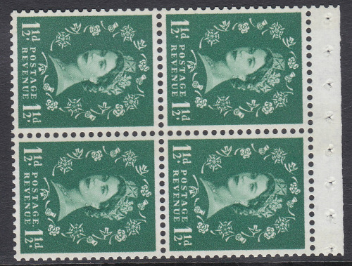 SB75a Wilding booklet pane Crowns Right perf type AP UNMOUNTED MNT MNH