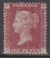 SG 43 1d Penny Red Lettered R-F plate 185 MOUNTED MINT