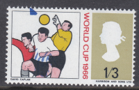 Sg 695 1966 1 3 World Cup (Ord) with huge shift of blue UNMOUNTED MINT MNH (2)