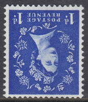 S20b 1d Wilding 8mm band left watermark inverted single stamp UNMOUNTED MINT MNH