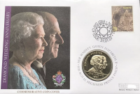 2007 Gibraltar Elizabeth  Philip Diamond Wedding Anniversary Coin Cover no. 182