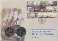 2005 Battle Of Trafalgar double coin cover no. 571 mint