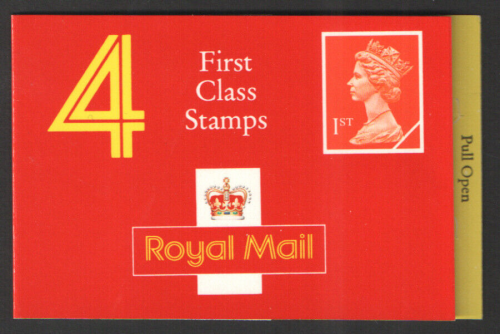 Hb3 4 x 1st Class Stamps Barcode booklet - complete - Cylinder W1W1W1