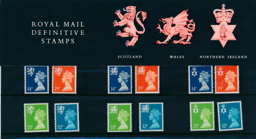 1988 Royal Mail Scotland Wales Ireland Definitives  no. 17 Presentation pack U M