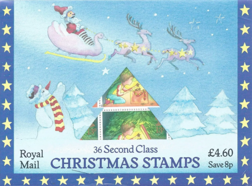 1987 Christmas Stamps 36 x 2nd class (13p) stamps (4.60) booklet folder MINT