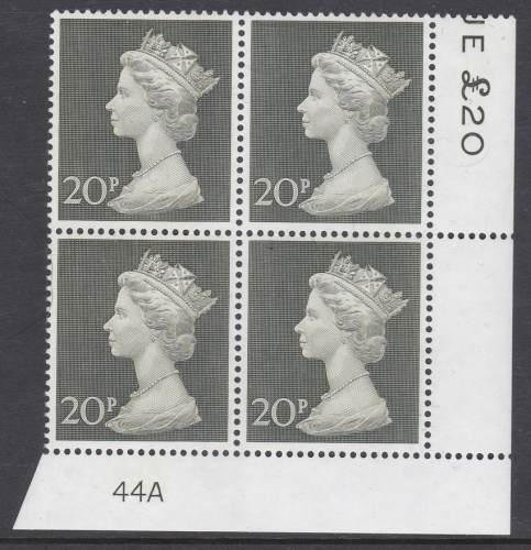 1970 20p Decimal Machin Cylinder 44A UNMOUNTED MINT