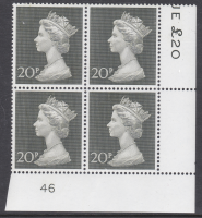 1970 20p Decimal Machin Cylinder 46 UNMOUNTED MINT