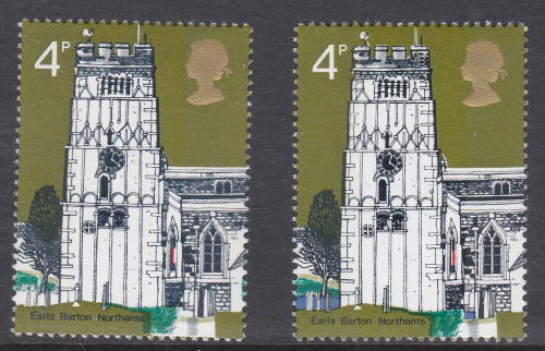 1972 4p British Village Churches Violet-Blue Omitted UNMOUNTED MINT