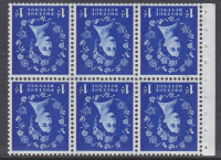 SB54a Wilding booklet pane 9.5mm phos perf Ie(b) UNMOUNTED MNT