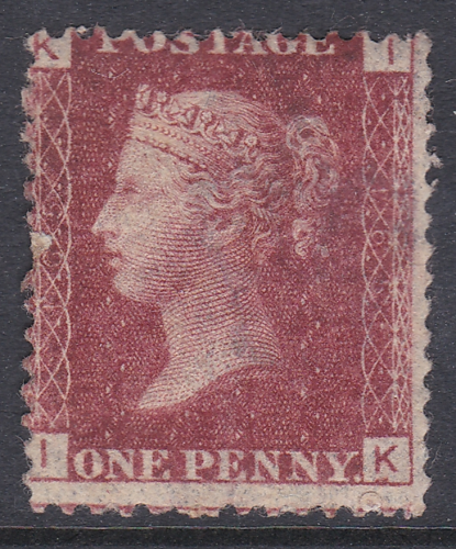 SG 43 1d Penny Red Lettered I-K plate 165 MOUNTED MINT