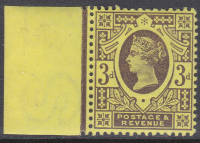 Sg203 3d K32(2) Deep purple   yellow Jubilee 1st setting Left margin U M