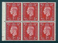 QB10 perf type B4B(E) cylinder F3 No Dot -1d Red Booklet pane UNMOUNTED MINT MNH