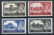 1963 Sg 595a - 598a Bradbury Wilkinson Castles all 4 values UNMOUNTED MINT