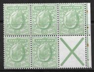 MB2a ½d De La Rue Watermark Inverted Perf P UNMOUNTED MNT MNH