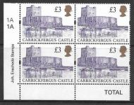 Sg 1995 £3 Enschede Castle corner marginal with Cylinder UNMOUNTED MINT MNH