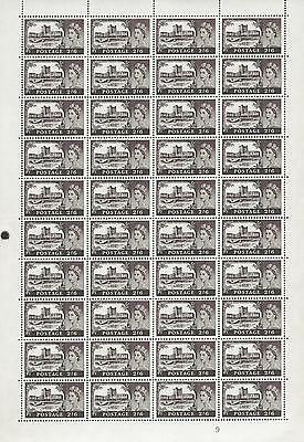 1963 2 6 Bradbury Wilkinson No Wmark castle Cyl 11A FULL SHEET UNMOUNTED MINT