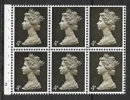 UB11 4d Pre-decimal Machin Booklet Pane Cyl N2 No Dot UNMOUNTED MINT