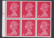 UB14 Pre-decimal Machin Booklet Pane Cyl N7 Dot UNMOUNTED MINT MNH