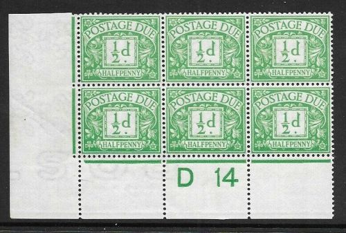 D1 ½d Royal Cypher Postage due Control D 14 perf MOUNTED MINT