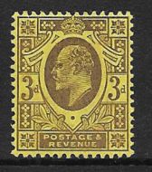 Sg 232a M20(2) 3d Dull Purple Orangeyellow Chalky De La Rue lightly MOUNTED MINT