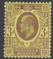 Sg 232a M20(2) 3d Dull Purple Orangeyellow Chalky De La Rue Unmounted Mint