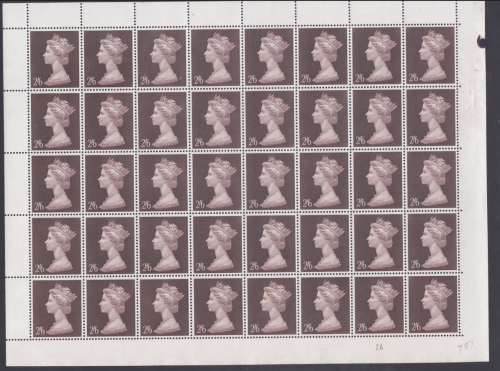 1969 machin hi-value sheet Cylinder 2A - UNMOUNTED MINT