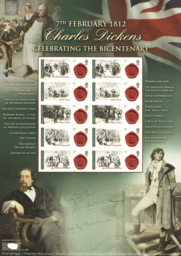 BC-359 2011 Charles Dickens no. 30 Smiler Sheet  UNMOUNTED MINT