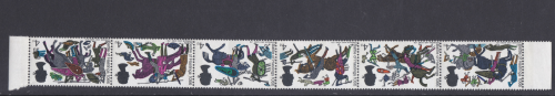 1966 sg705-710p Battle of hastings Wmk Inverted phos strip of 6 UNMOUNTED MINT