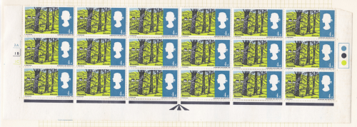 Sg 689a 1966 Landscapes 4d (Ord) -  3 full rows cyl - Dash Before England - U M