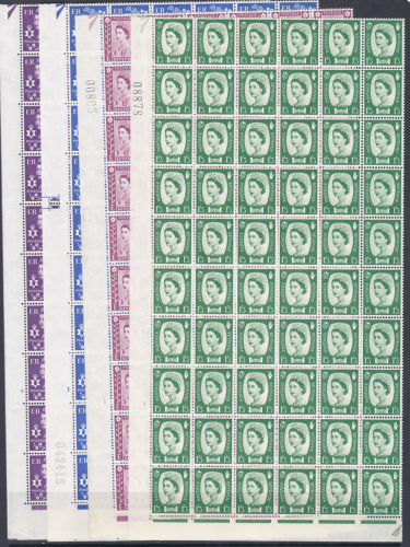 Northern Ireland Cylinder Blocks in 1 4 sheets - set of 4 - 3d 4d 6d 1 3 - U M