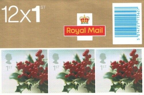 LX23 2002 Christmas Barcode Booklet -  12 x 1st Class - New in packaging