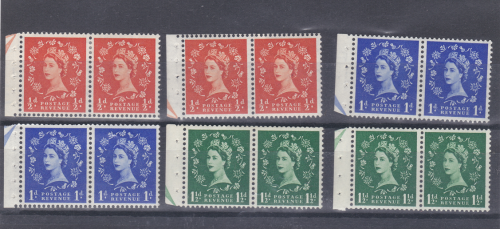 Tudor panes of 2 perf Ev set of 6 SB3 SB22 SB61 arrows Unmounted mint