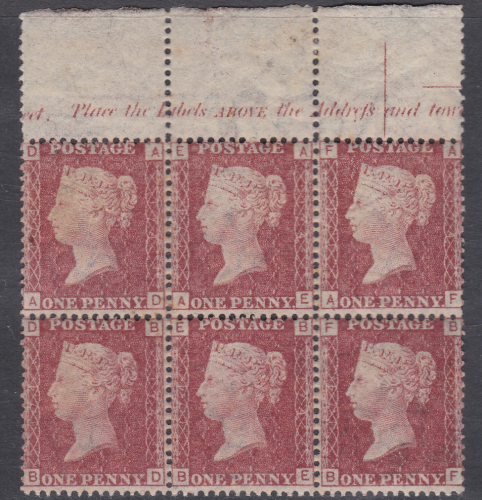 Sg43 1d plate 174 Block of four with marginal inscription UNMOUNTED MINT