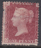 SG 43 1d Penny Red Lettered O-K plate 196 MOUNTED MINT